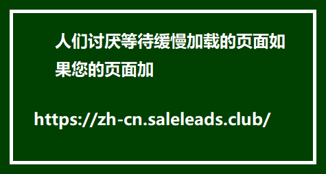 人们讨厌等待缓慢加载的页面如果您的页面加